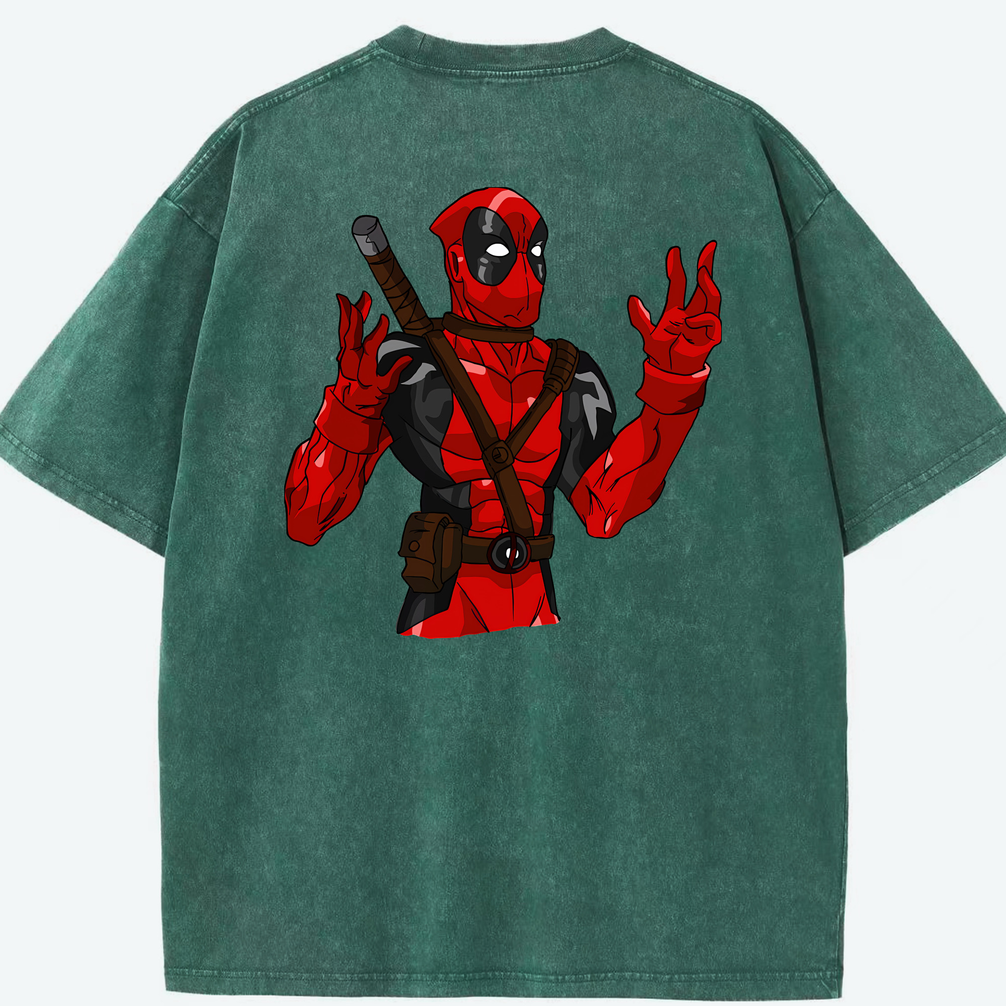 （画像用） Deadpool デッドプール 綿100% ヴィンテージ風 半袖Tシャツ（背面プリント）
